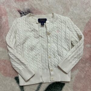 Polo by Ralph Lauren Toddler Girls White Cable Knit Sweater
